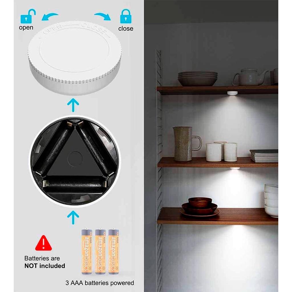 Kit de 3 lâmpadas LED adesiváveis e de acionamento por toque