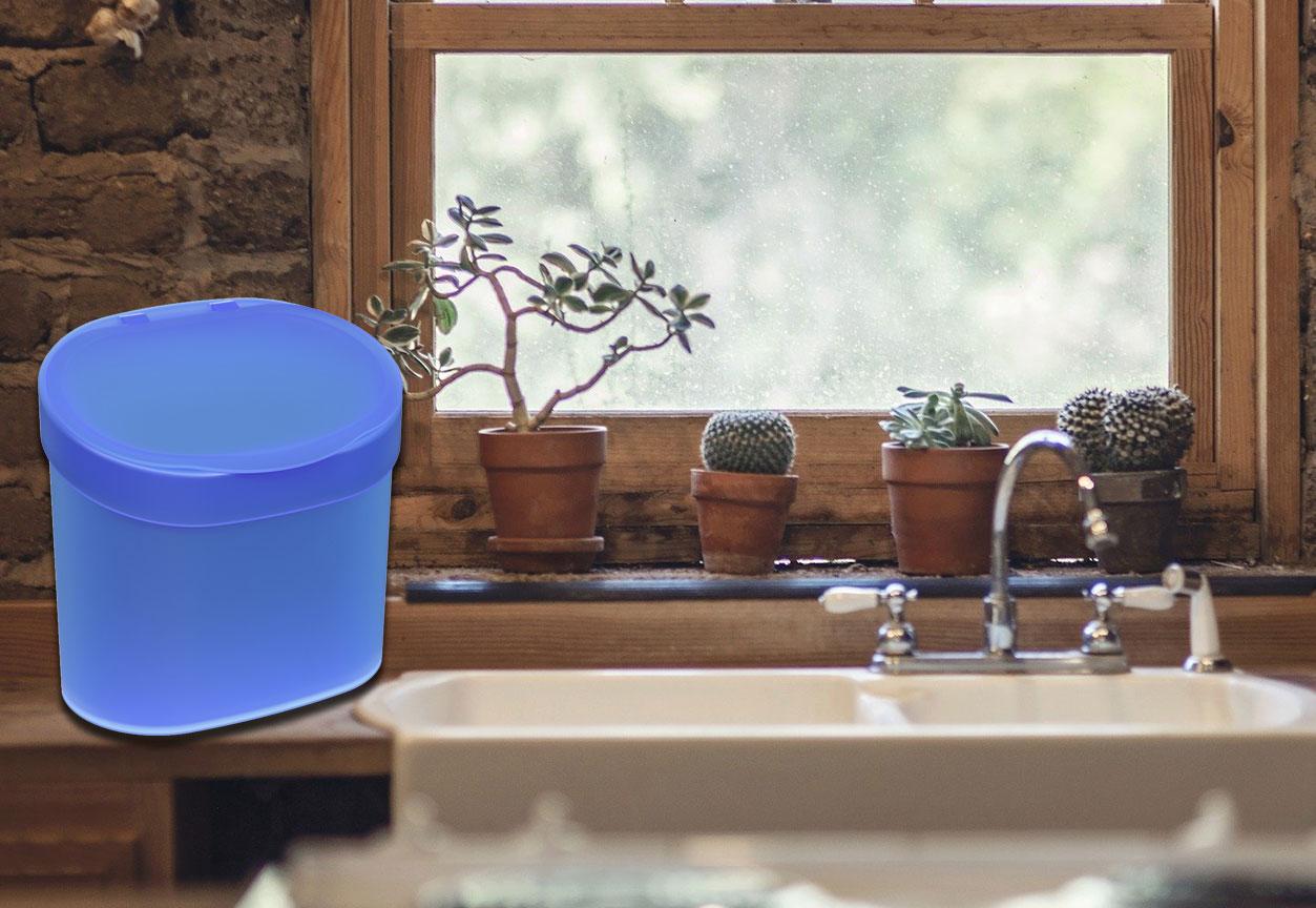 Lixeira com tampa para pia 22,8 x 15,6 x 22,4 cm 4 L - Azul Coza