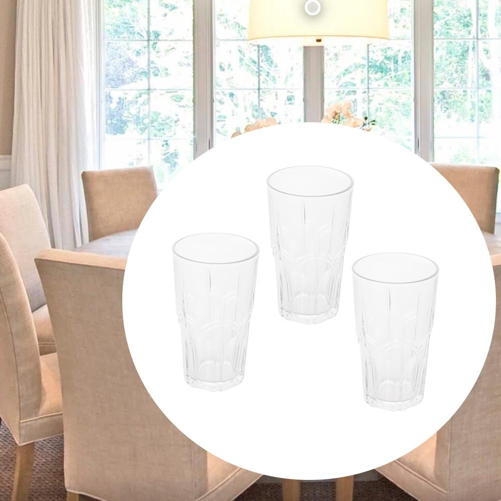 Conjunto com 3 copos altos de vidro Ester 295ml