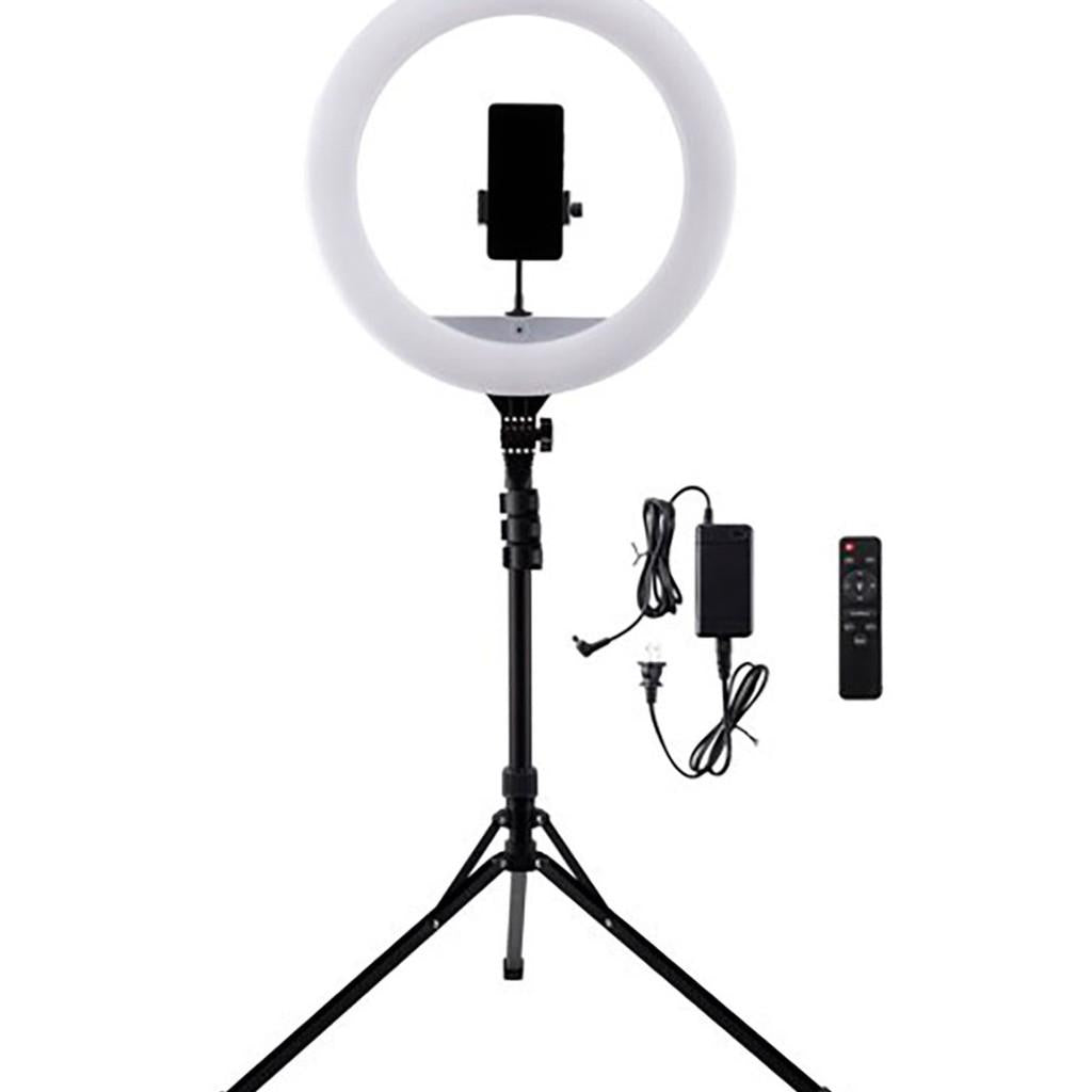 Luminária Ring Light 18 polegadas c/ Tripé, controle remoto e encaixe para Smartphone