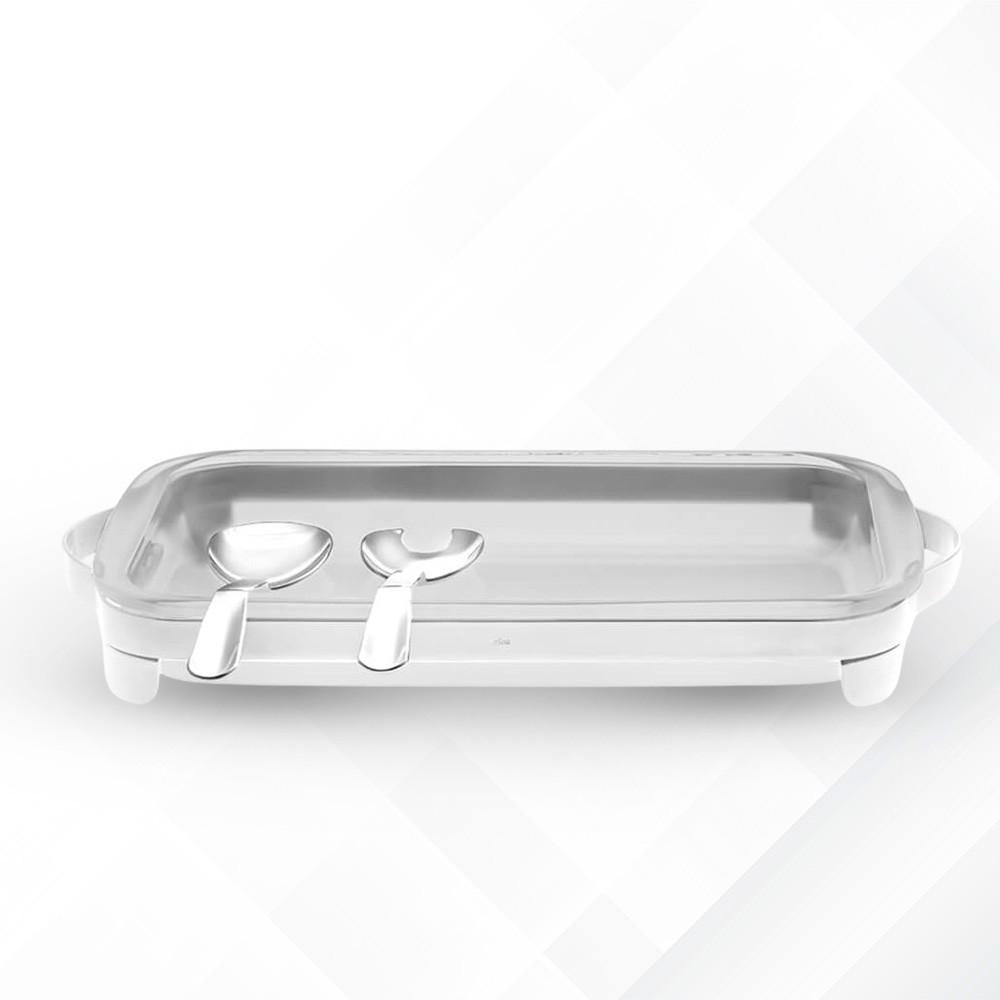Suporte Com Refratário Frozen Glass 2.9L E Talheres Sion Inox Elegância E Praticidade Riva
