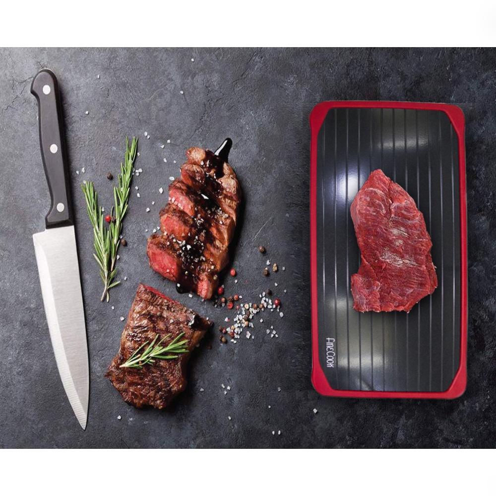 Tábua para descongelar alimentos com borda em silicone 25,5 x 1 x 21 cm