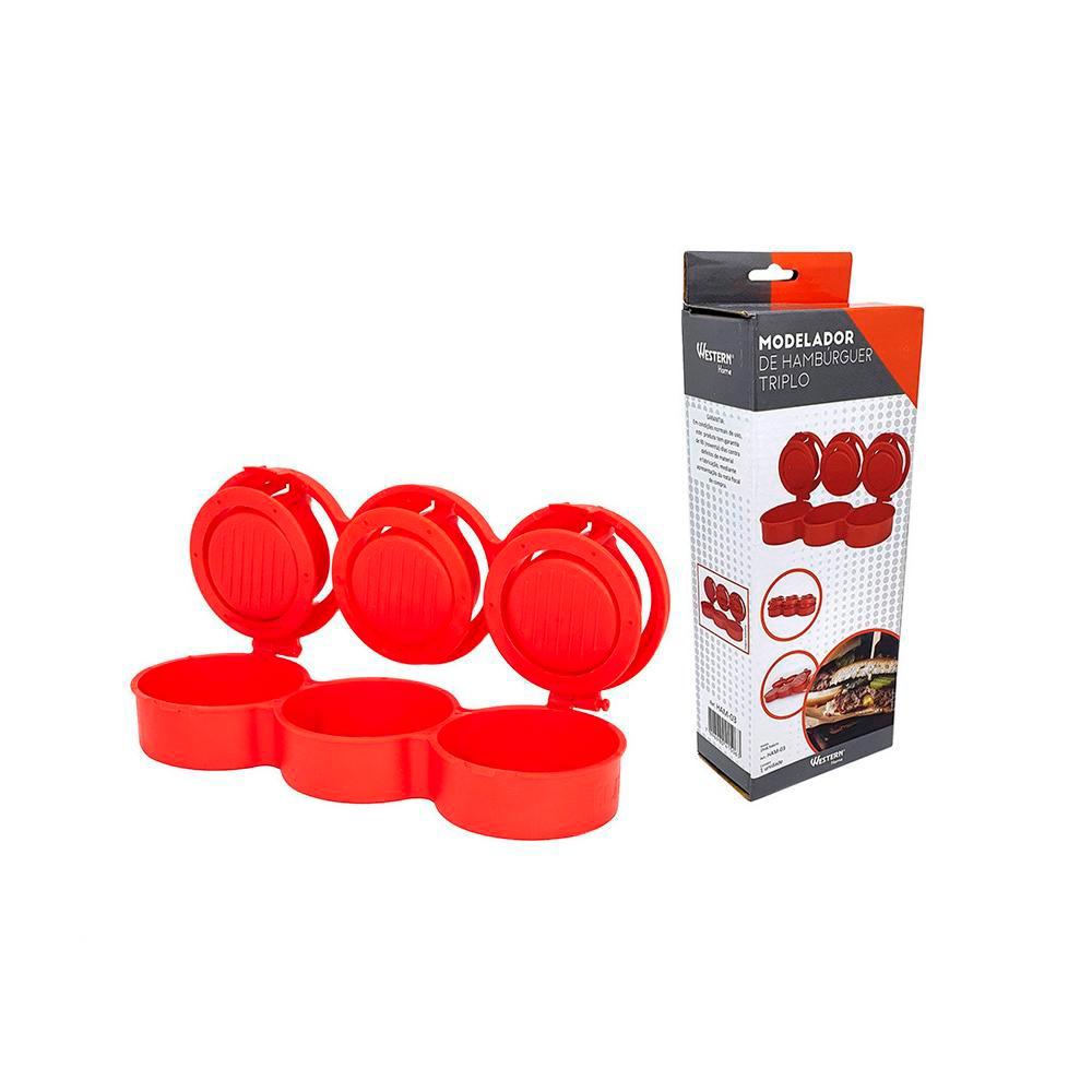Modelador triplo para fazer hambúrgueres