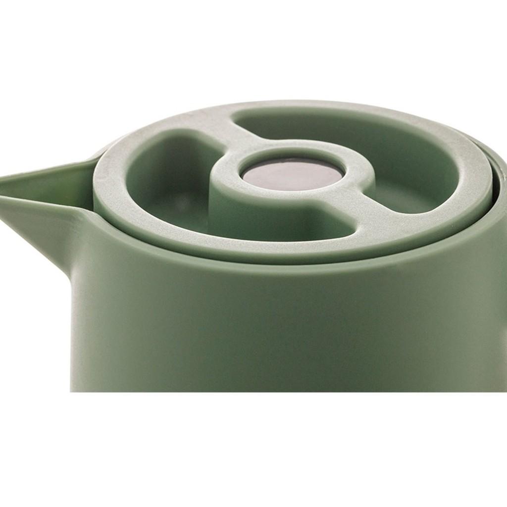 Garrafa térmica plástico c/cabo madeira Nórdica verde 1L