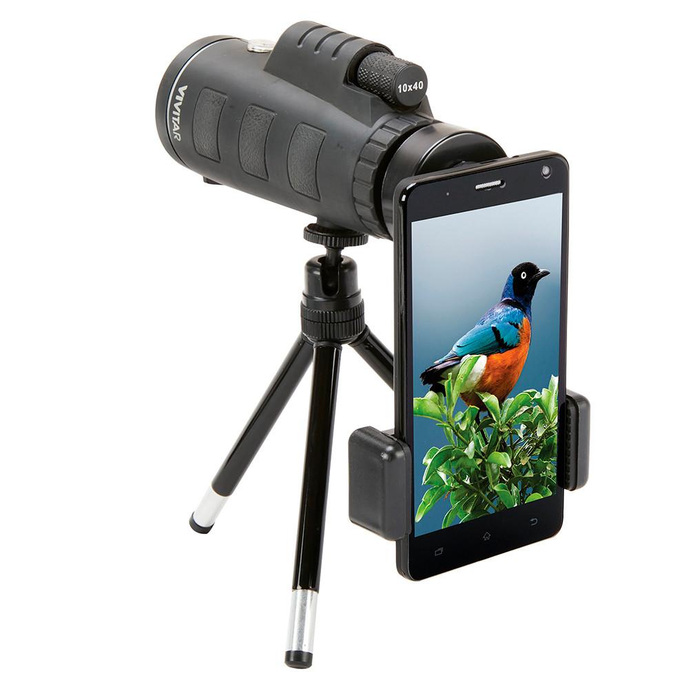 Luneta 10x40 mm com adaptador para Smartphone
