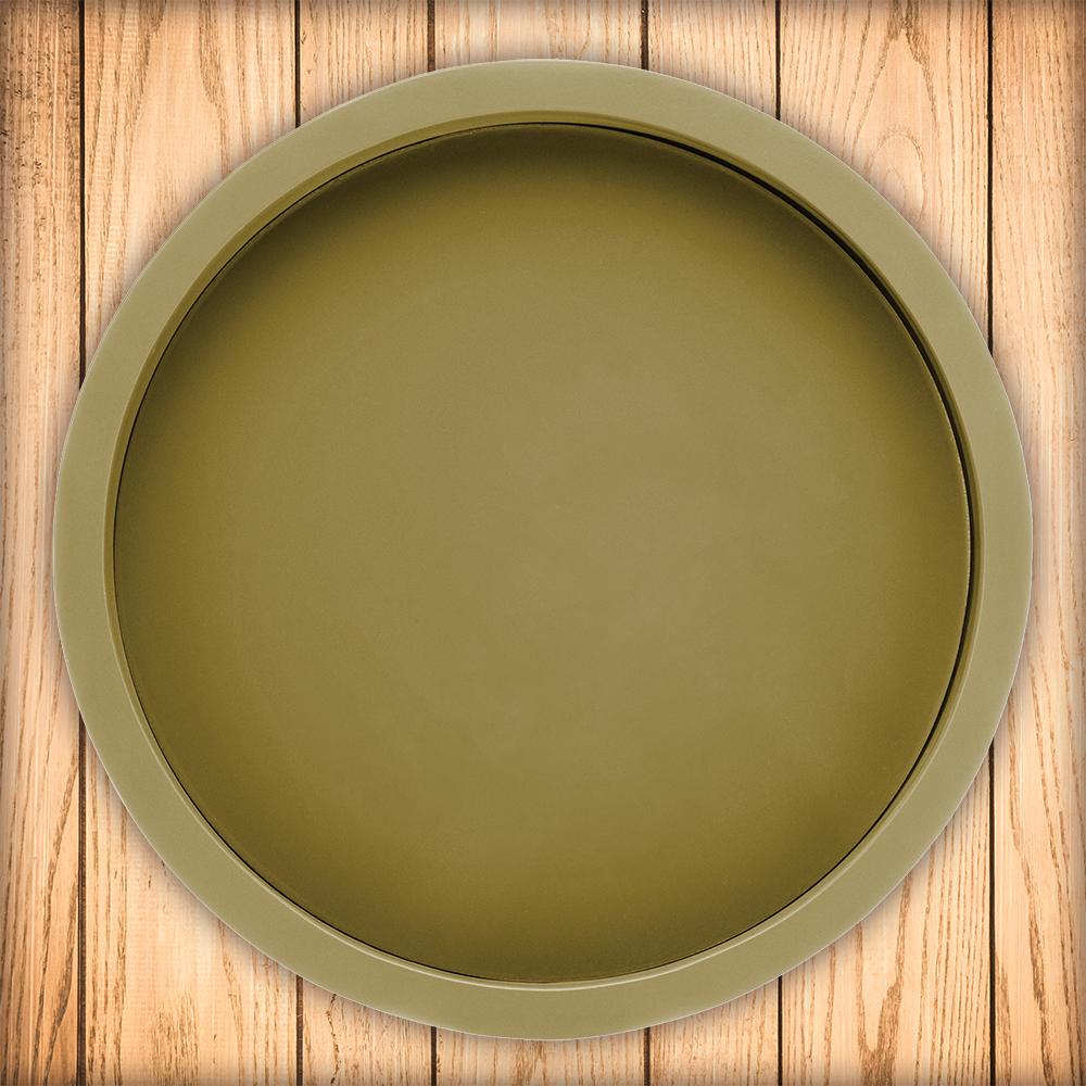 Bandeja madeira laqueado c/vidro verde 28x4cm