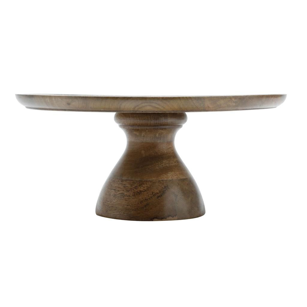 Prato para bolo em madeira Flower 32x14cm