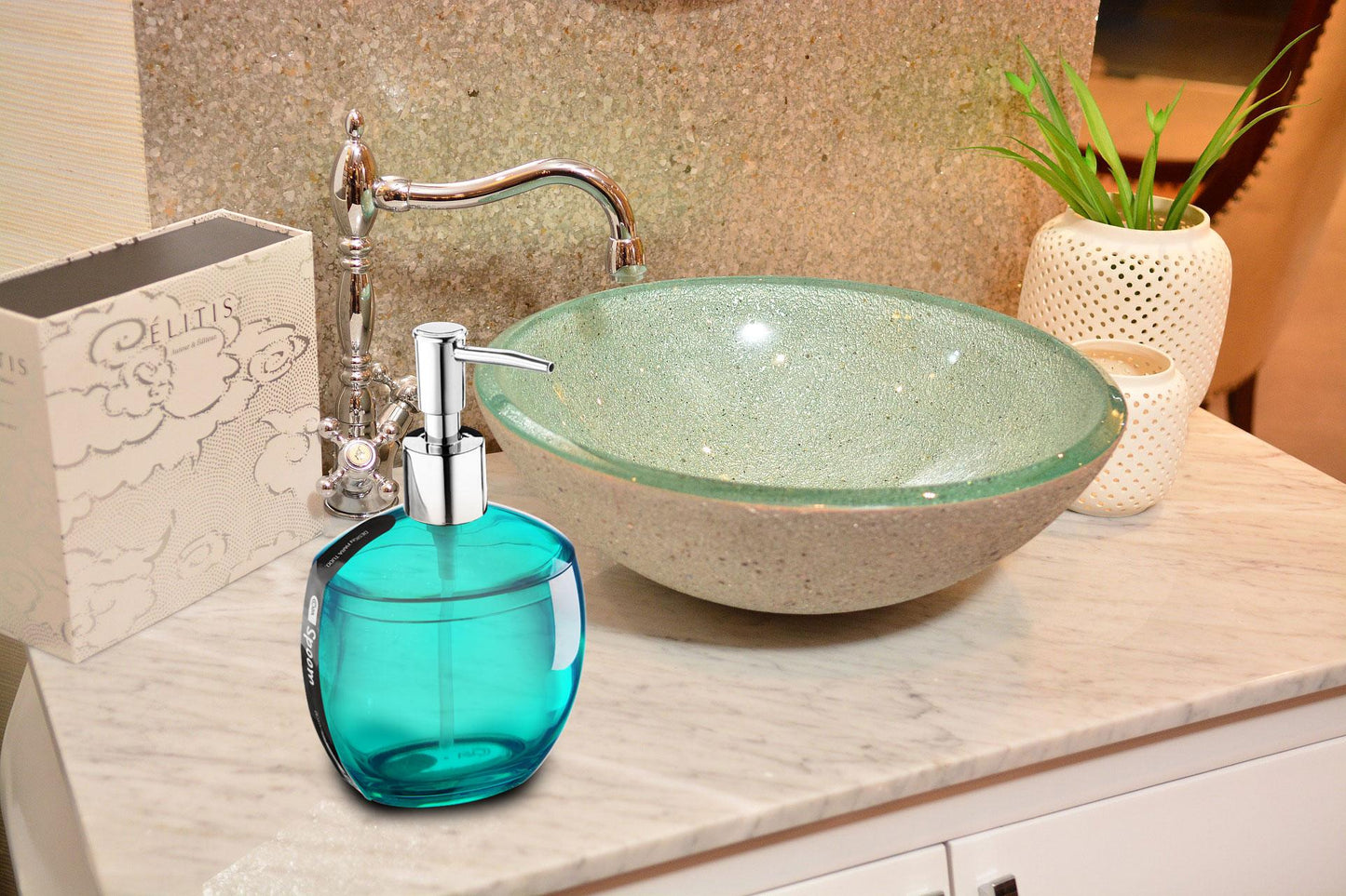 Porta-Sabonete Líquido Coza 11 x 8 x 17 cm 350 ml Spoom Verde