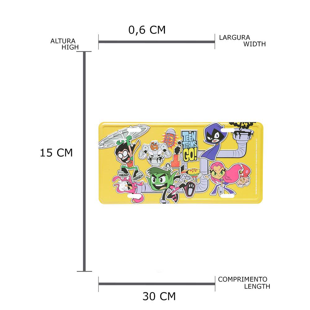 Placa de Carro Teen Titans 30 x 15 Cm