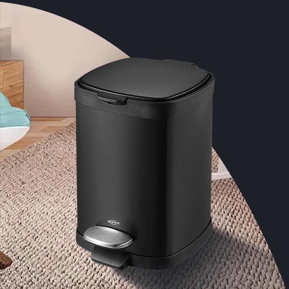 Lixeira Aço Carbono Pedal e Balde Frame 6L Brinox