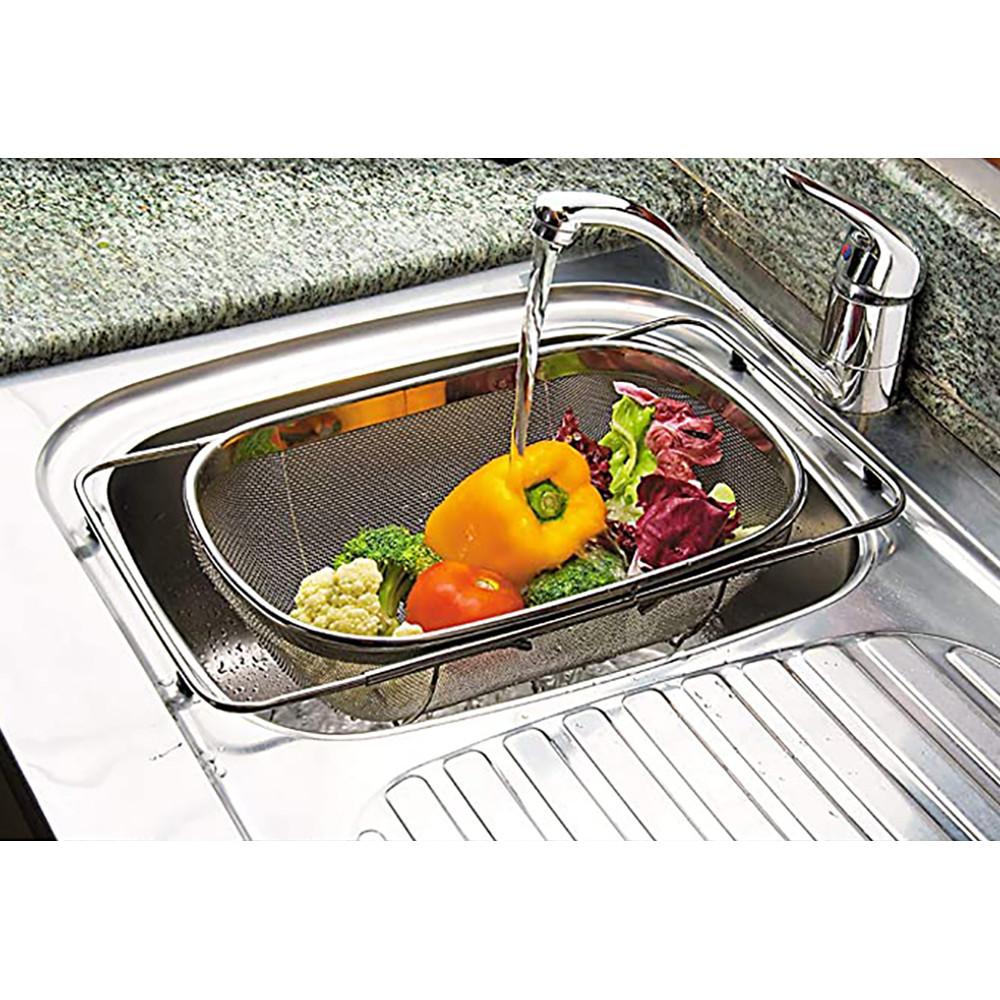 Cesto para Lavar Frutas e Verduras Aço Inox - Verona 56 x 24,5 x 11 cm - Brinox