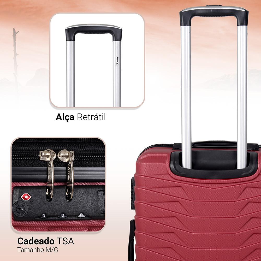 Mala ABS Ibiza M 23kg Rodas 360º Expansível Resistente Isibrás
