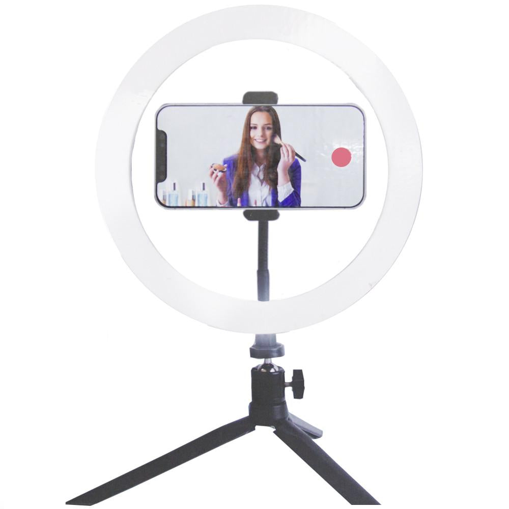 Luminária Ring Light 10´ c/ 3 Iluminações e 10 intensidades - Tripé + Suporte + Controle