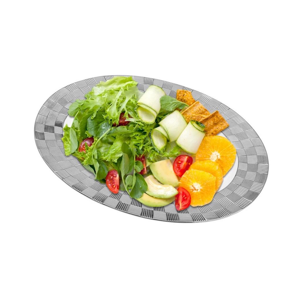 Travessa porcelana Vera silver 36x25x3cm