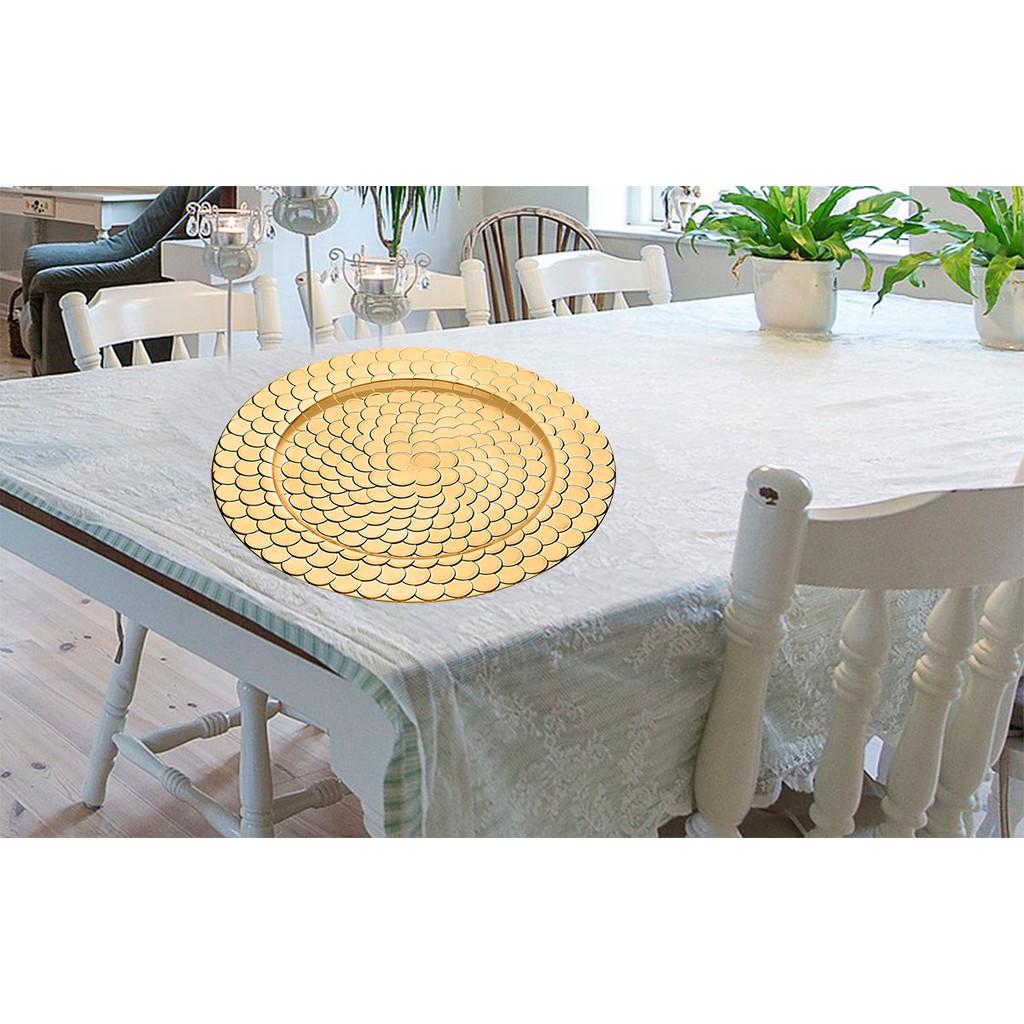 Sousplat metallic relevo gold