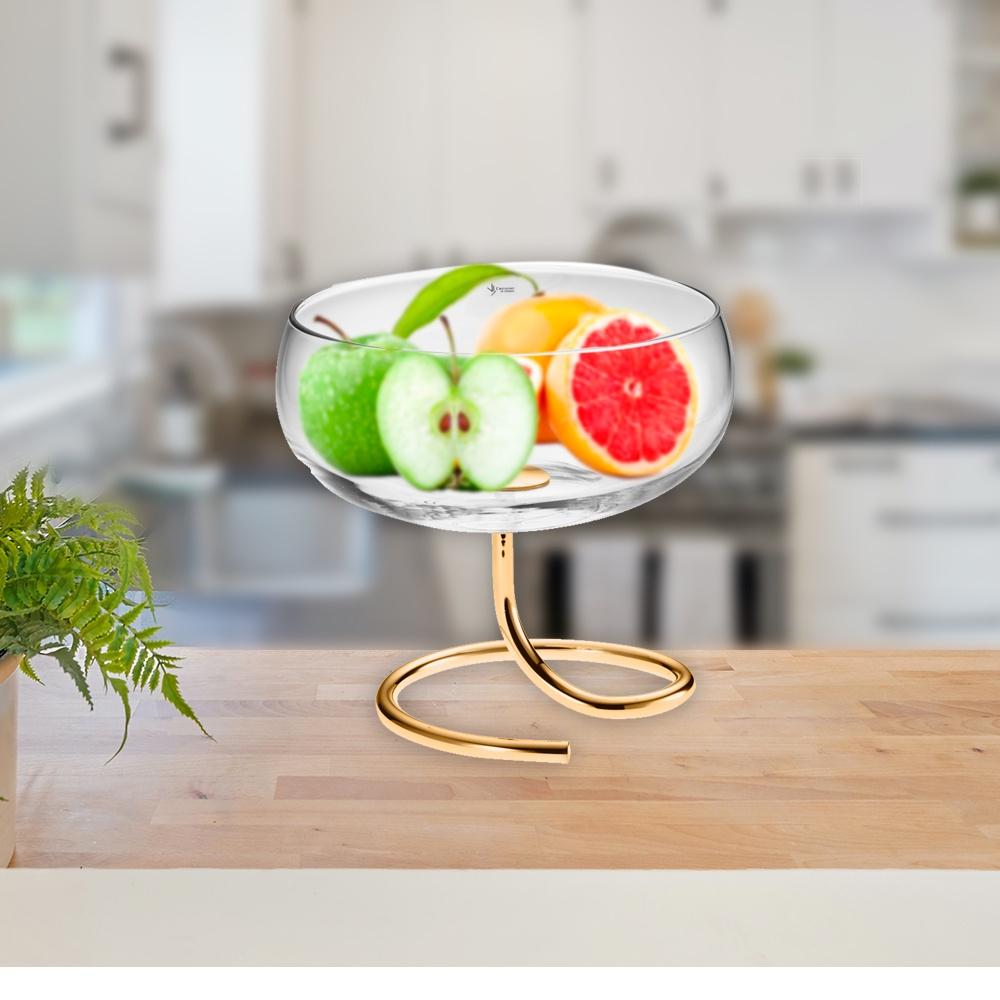 Fruteira Rondelli designer Studio Riva ouro 24k - 24cm