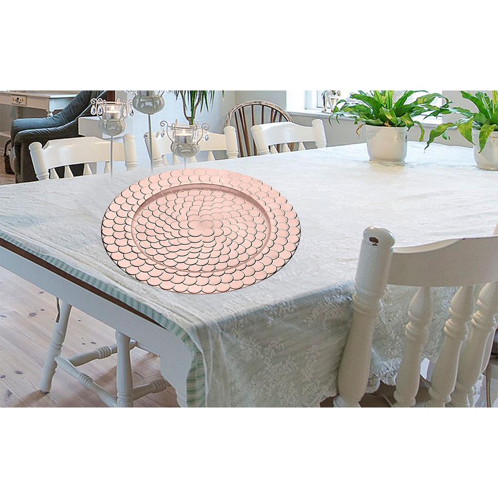 Sousplat metallic relevo rose gold