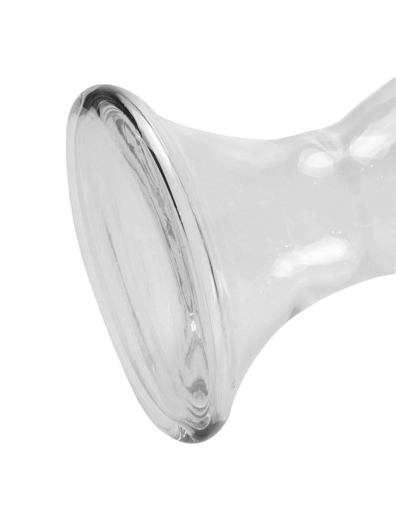 Vaso Ornamental Grande Cálice,Transparente e Incolor Bianco e Nero 40 cm x 38 cm
