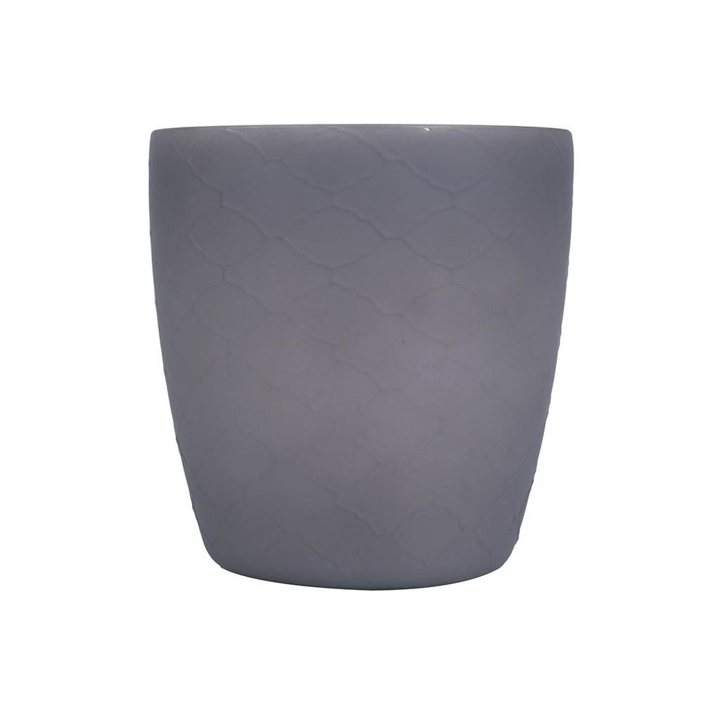 Vaso Vidro 14,6 x 14,6 x 15,2 Cm Cinza