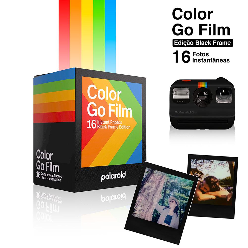 Pacote Filme Polaroid Go Color Moldura Preta Com 16 Fotos