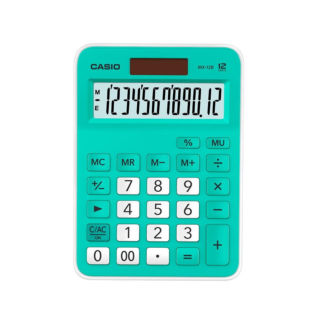 Calculadora Casio de mesa visor XL, 12 dígitos e alimentação dupla MX-12B