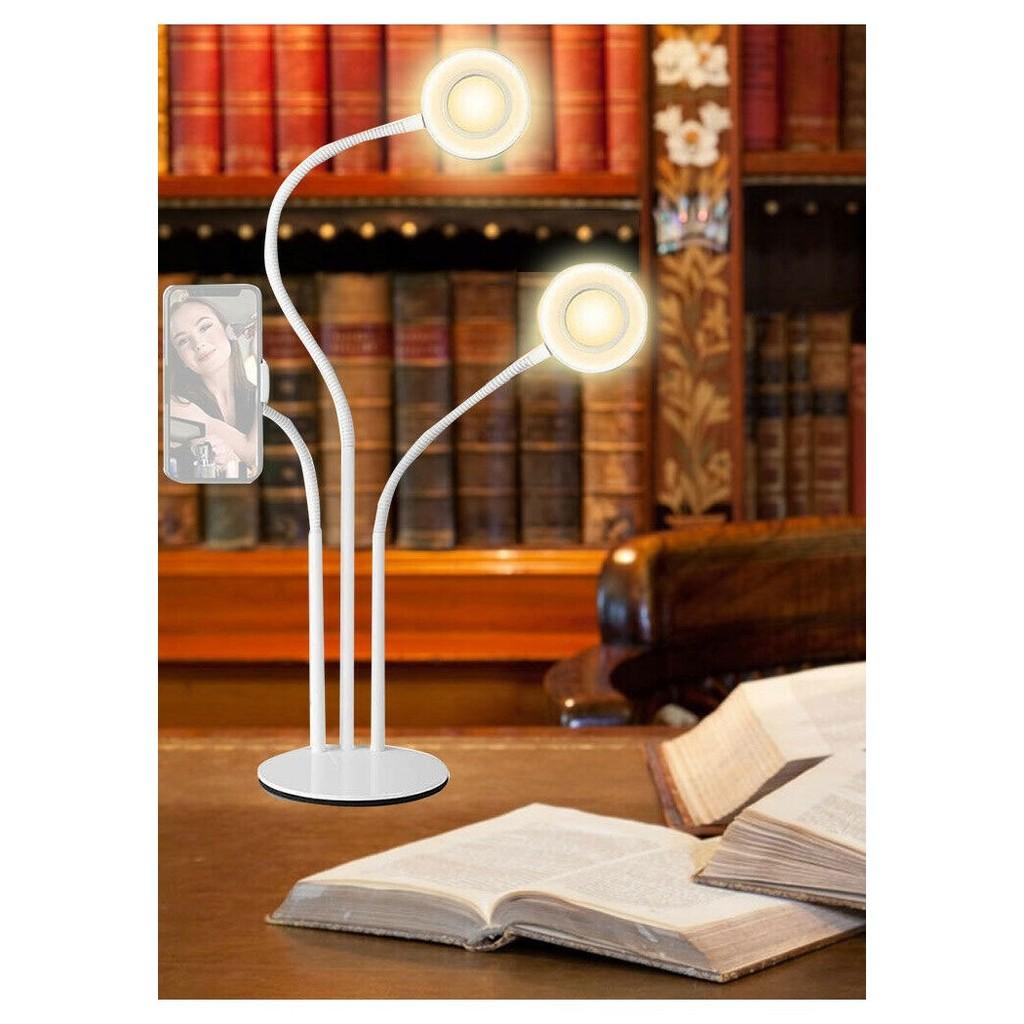 Luminária de mesa com 2 Ring Lights e Suporte para Smartphone
