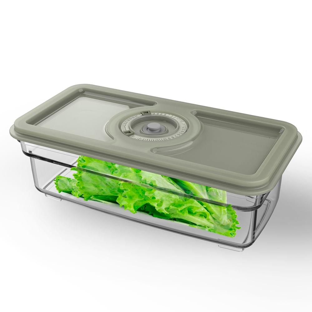 Kit com 2 potes herméticos de 1L de capacidade sem BPA