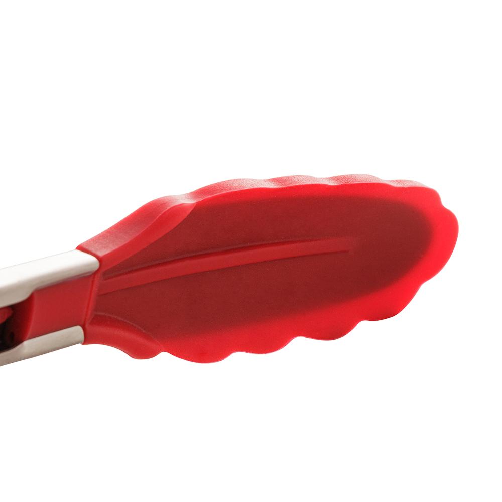 Pinça de silicone 27cm c/cabo de aço inox Charmy vermelha