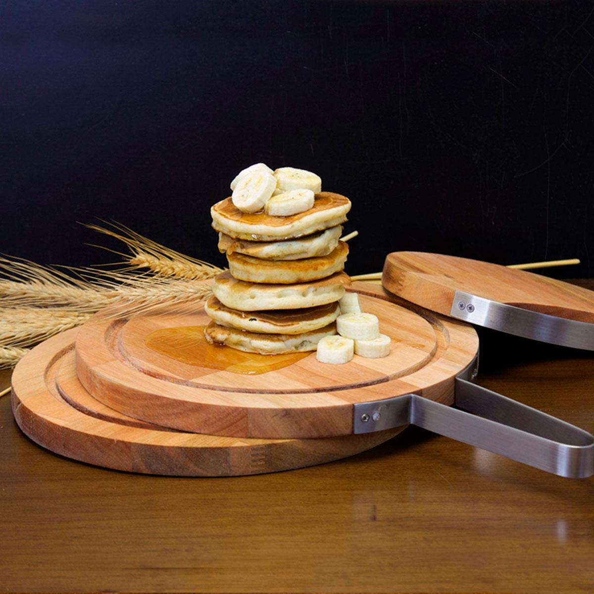 Tábua em madeira liptus com alça em inox 28x2cm