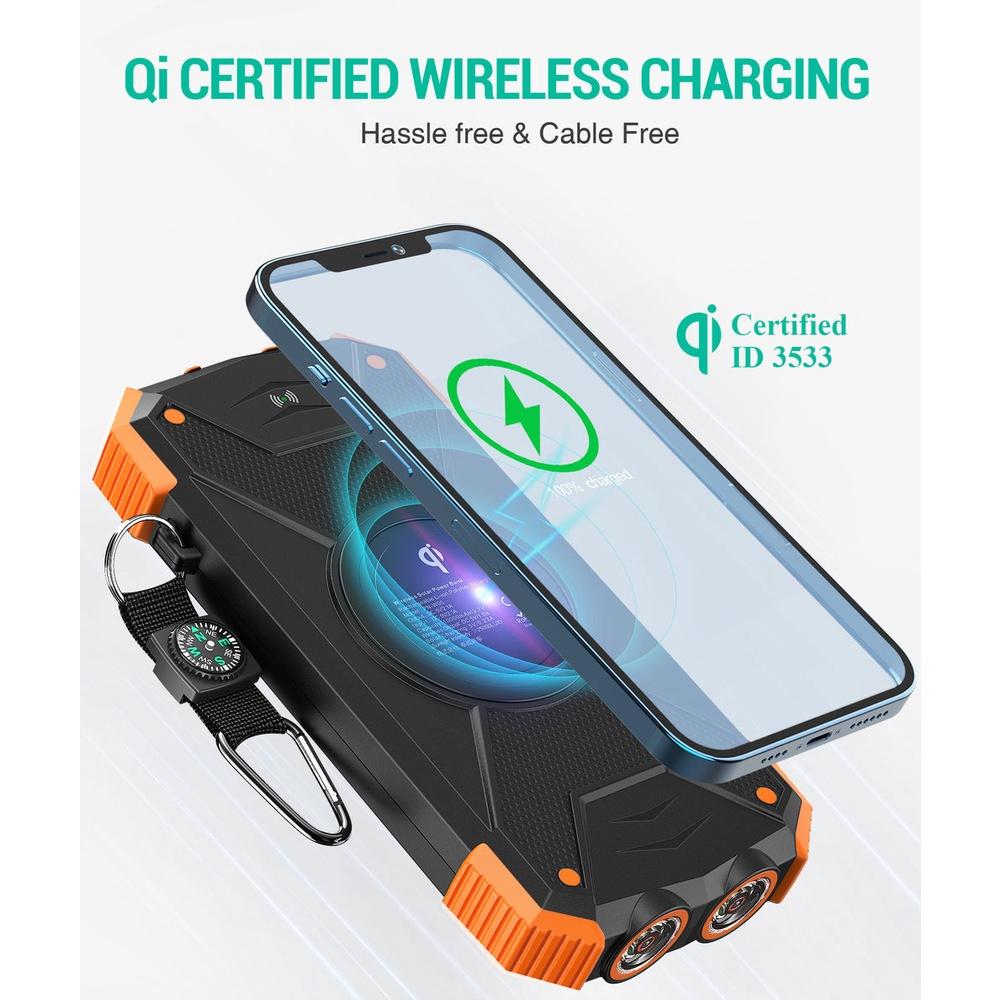 Power Bank Solar 10.000 mAh Para Até 3 Dispositivos Simultaneamente