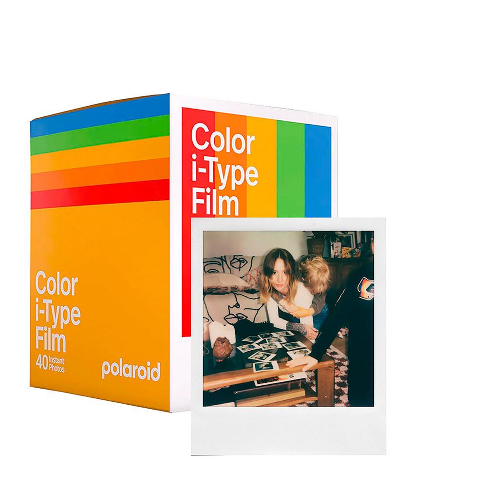 Pacote Color i-Type Polaroid Filme Com 40 Fotos Moldura Branca