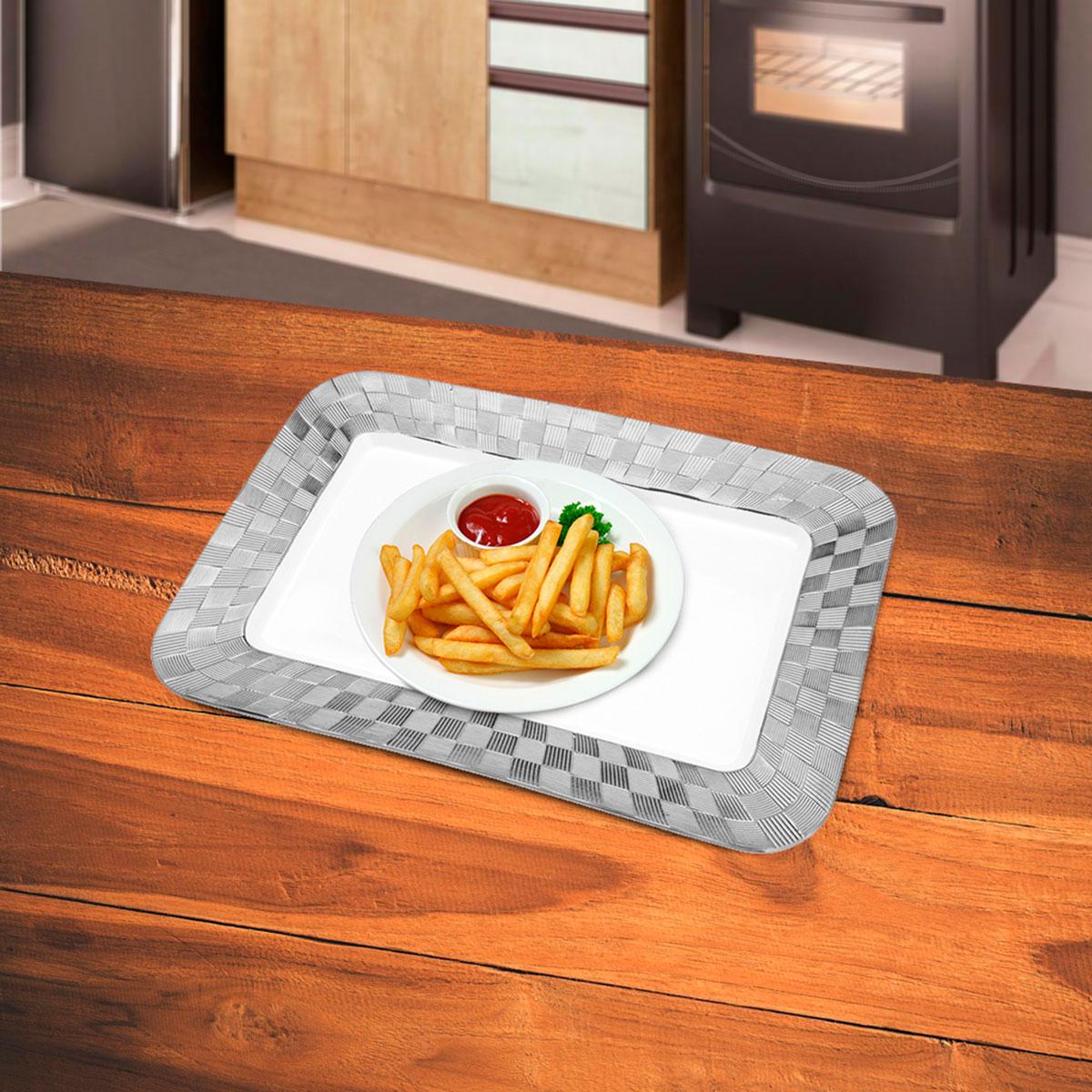 Travessa porcelana Vera silver 27x19x2cm