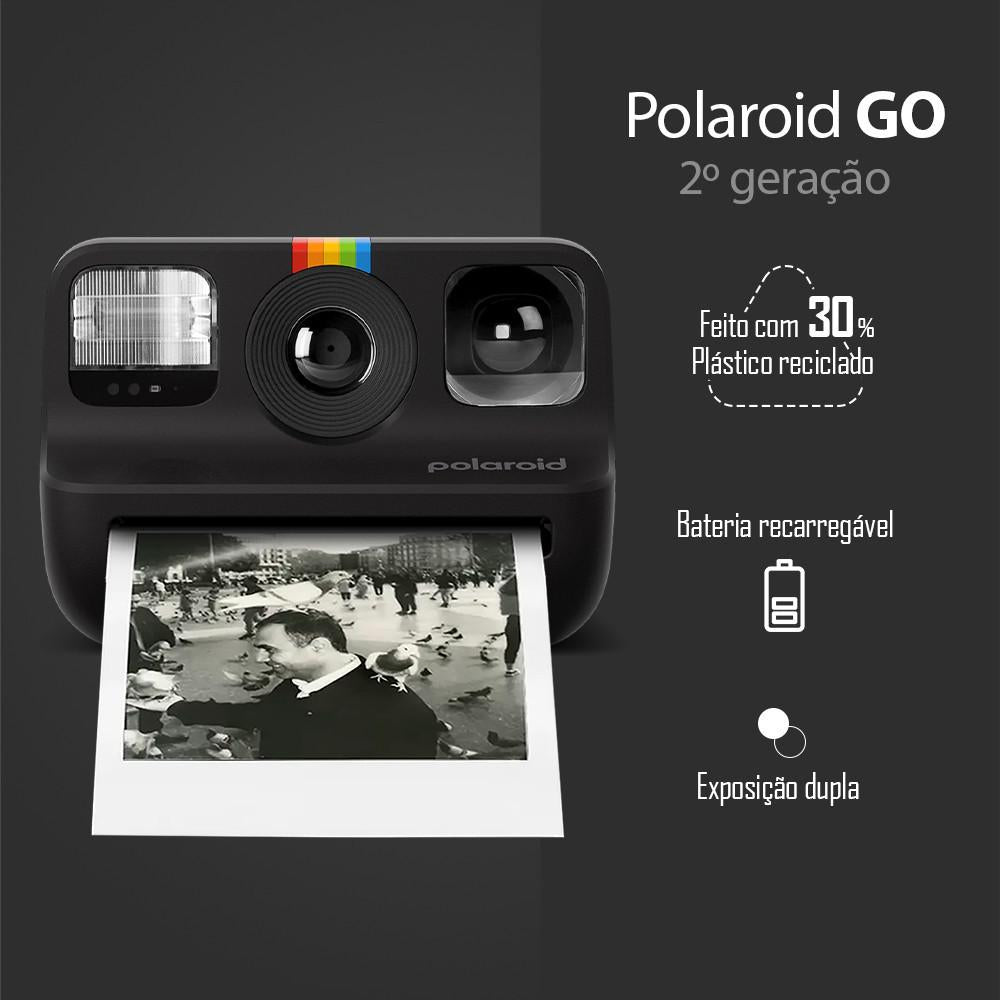 Câmera Instantânea Polaroid Go 2ª Geração Sustentável Com Espelho Para Selfie