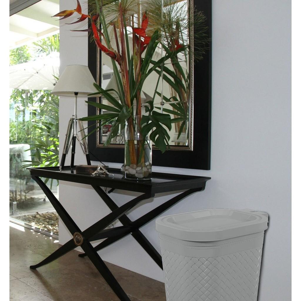 Lixeira com Pedal 14,7l Craft Coza 32,6 x 25,5 x 32,4 cm - Cinza