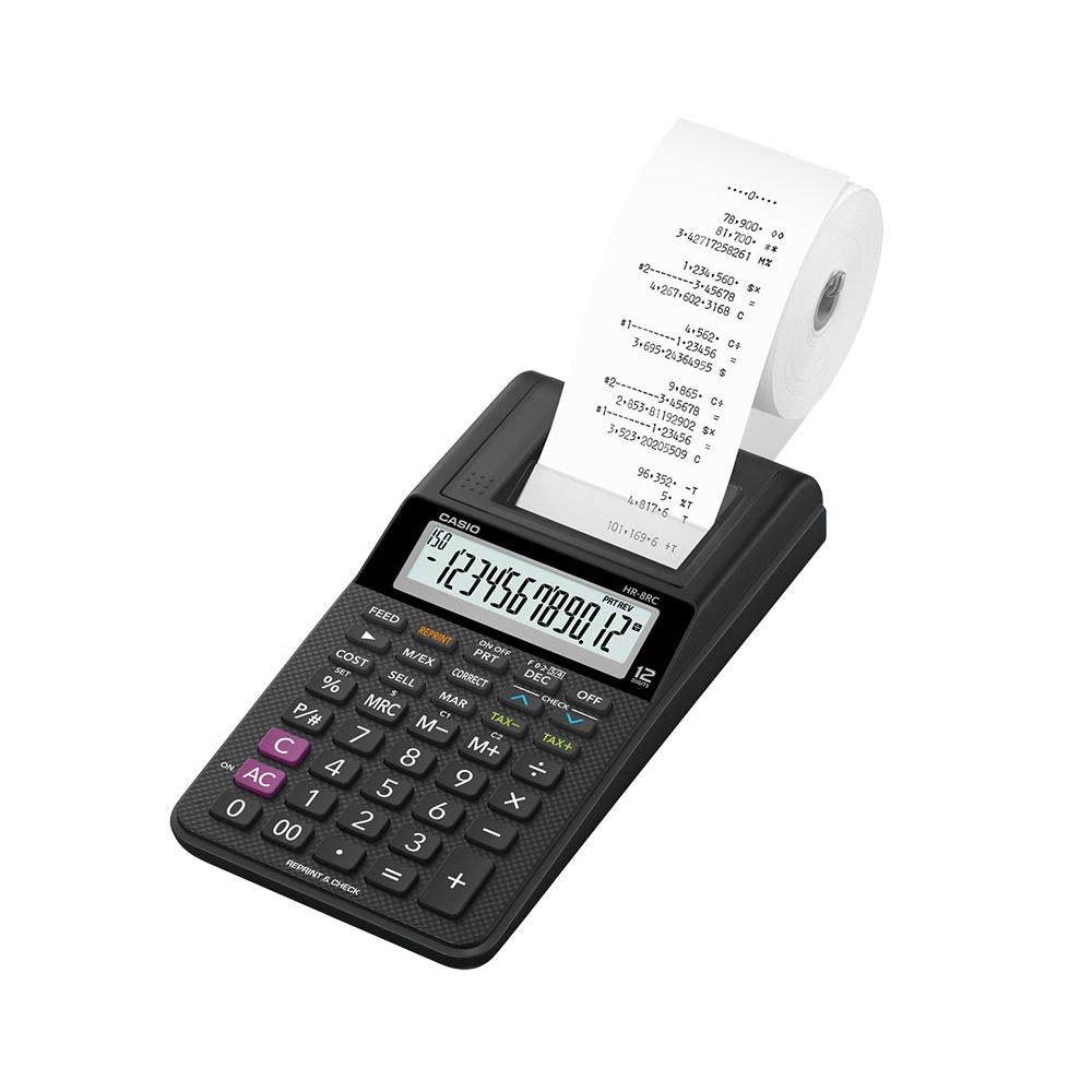 Calculadora Casio c/ impressora, 12 dígitos HR-8RC