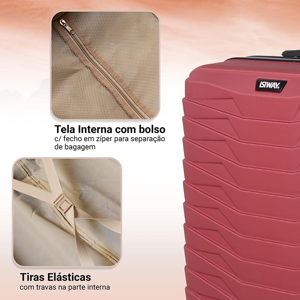 Mala ABS Ibiza M 23kg Rodas 360º Expansível Resistente Isibrás