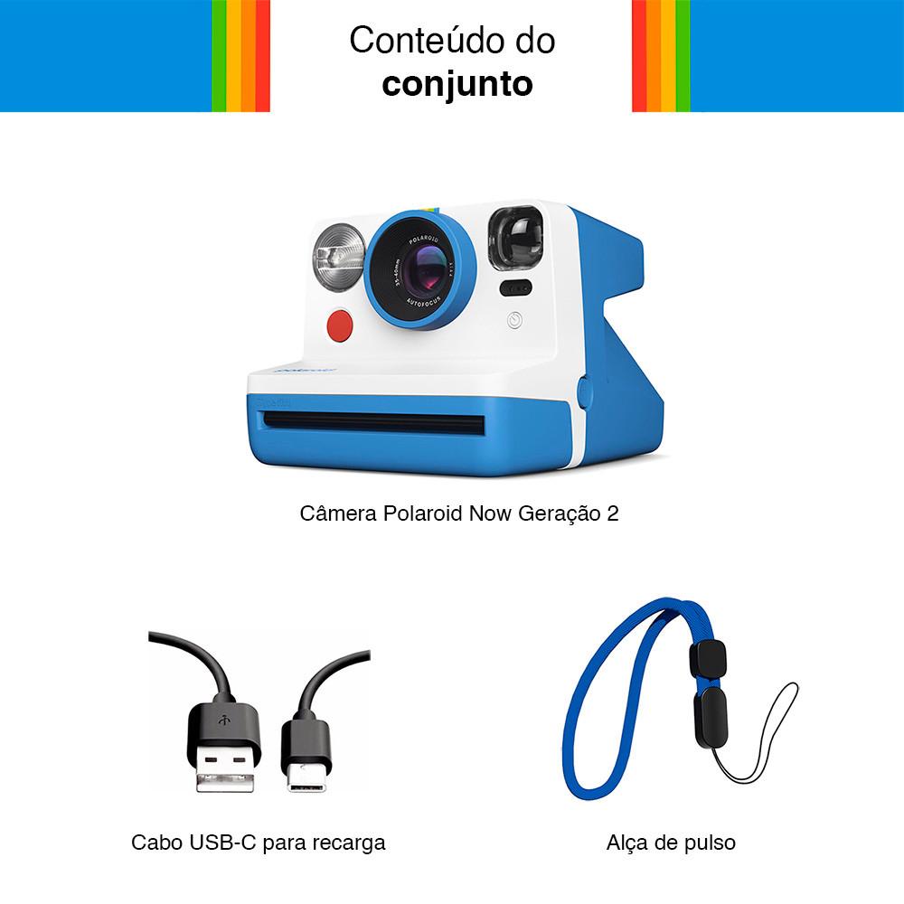 Câmera Instantânea Polaroid Now 2ª Geração Sustentável Com Alça De Pulso