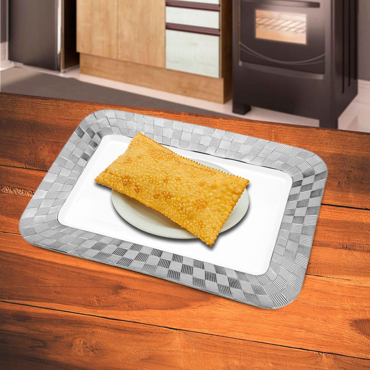 Travessa porcelana Vera silver 34x23x3cm