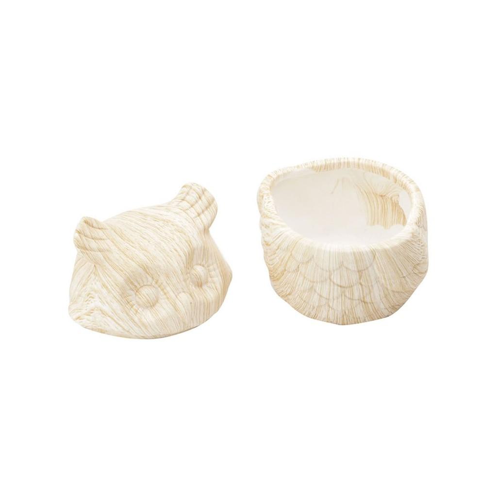 Potiche Cerâmica Sympathy Wood Owl 9,5 X 8,7 X 9,8 Cm