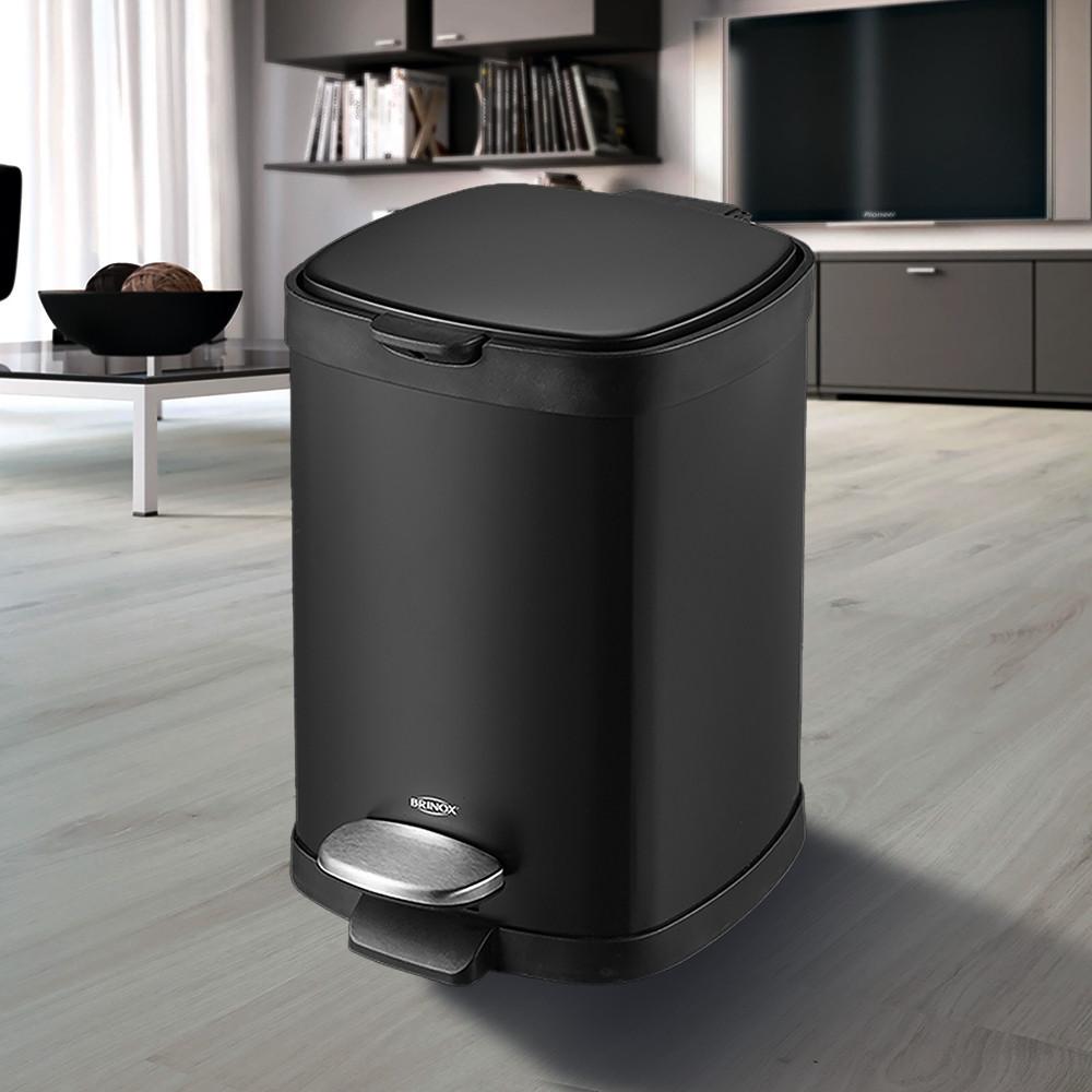 Lixeira Aço Carbono Pedal e Balde Frame 6L Brinox