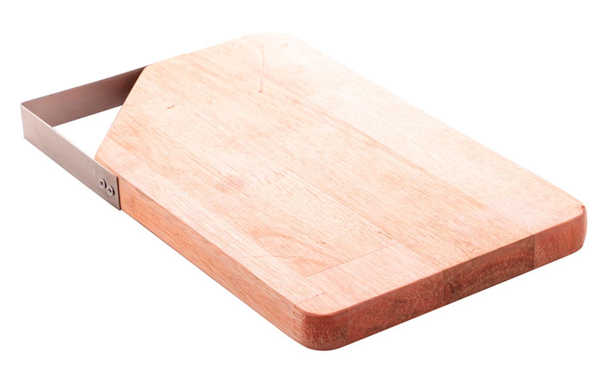 Tábua madeira liptus c/alça inox 28x17x2cm