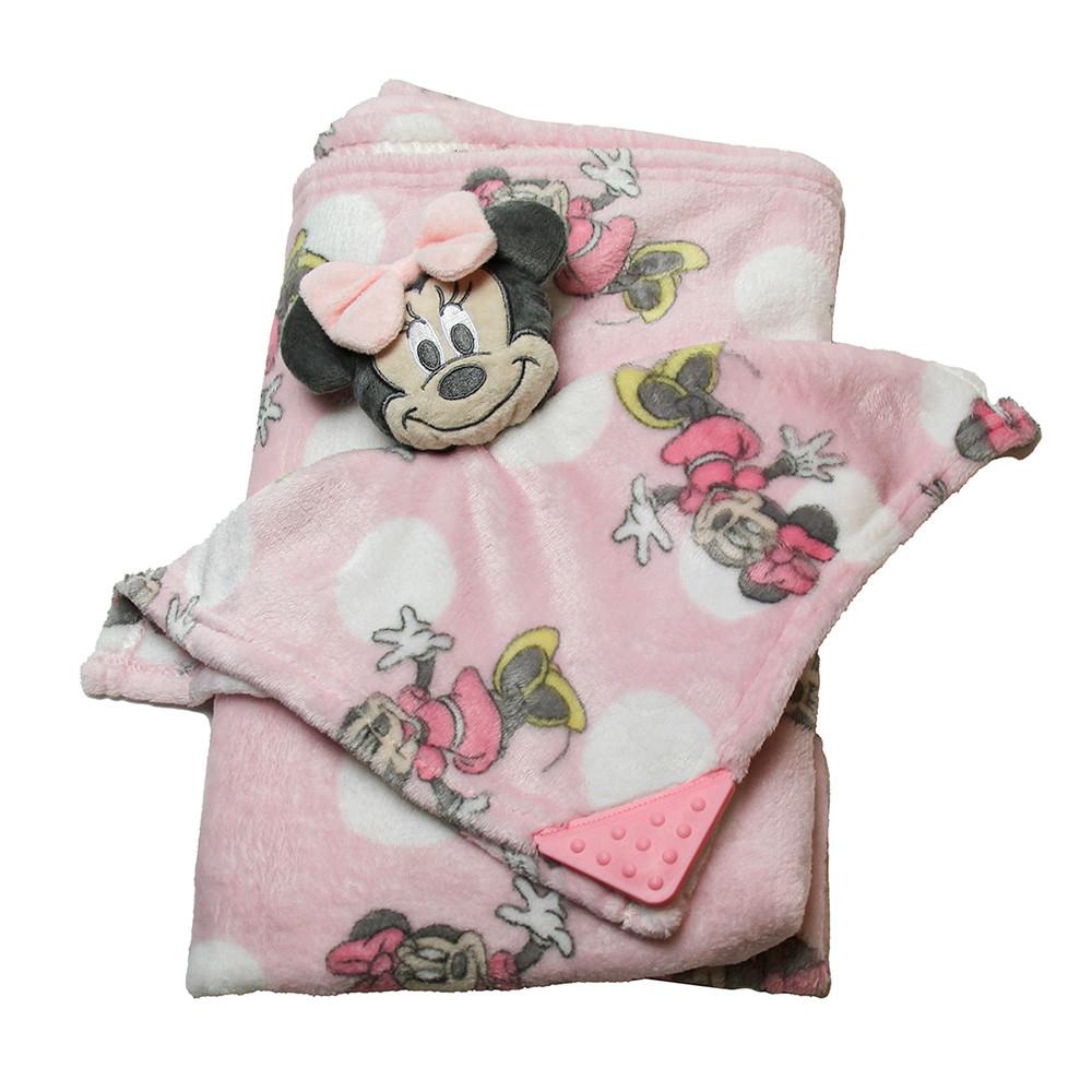 Kit Manta E Naninha Disney Baby Mickey Ou Minnie 75x90Cm Jolitex