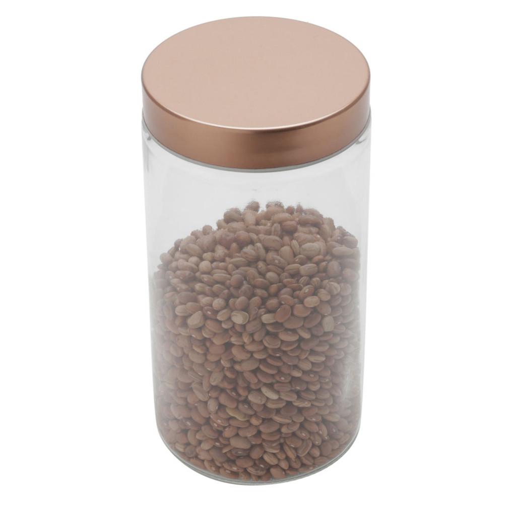 Porta mantimento de vidro com tampa cobre 1,7L