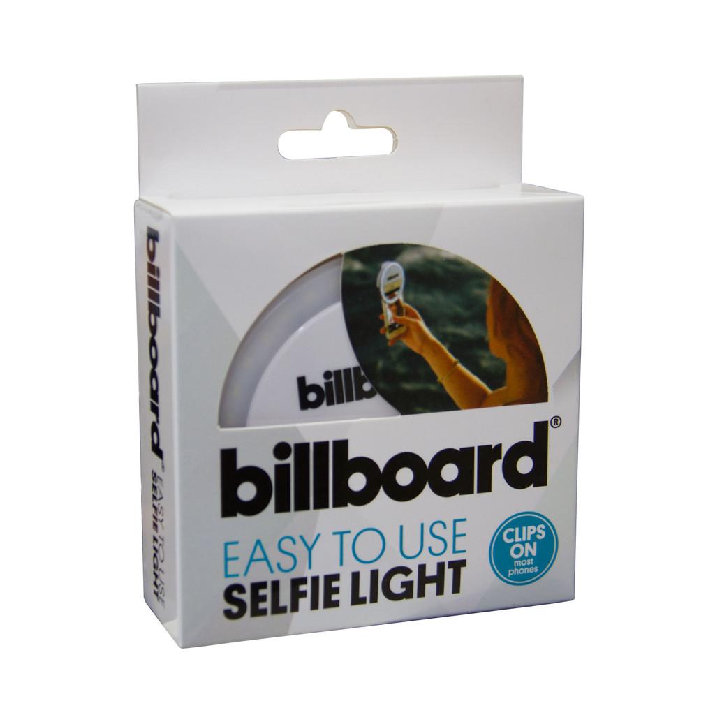 Selfie Ring Light Billboard Recarregável com Clipe de Fixação em Smartphone
