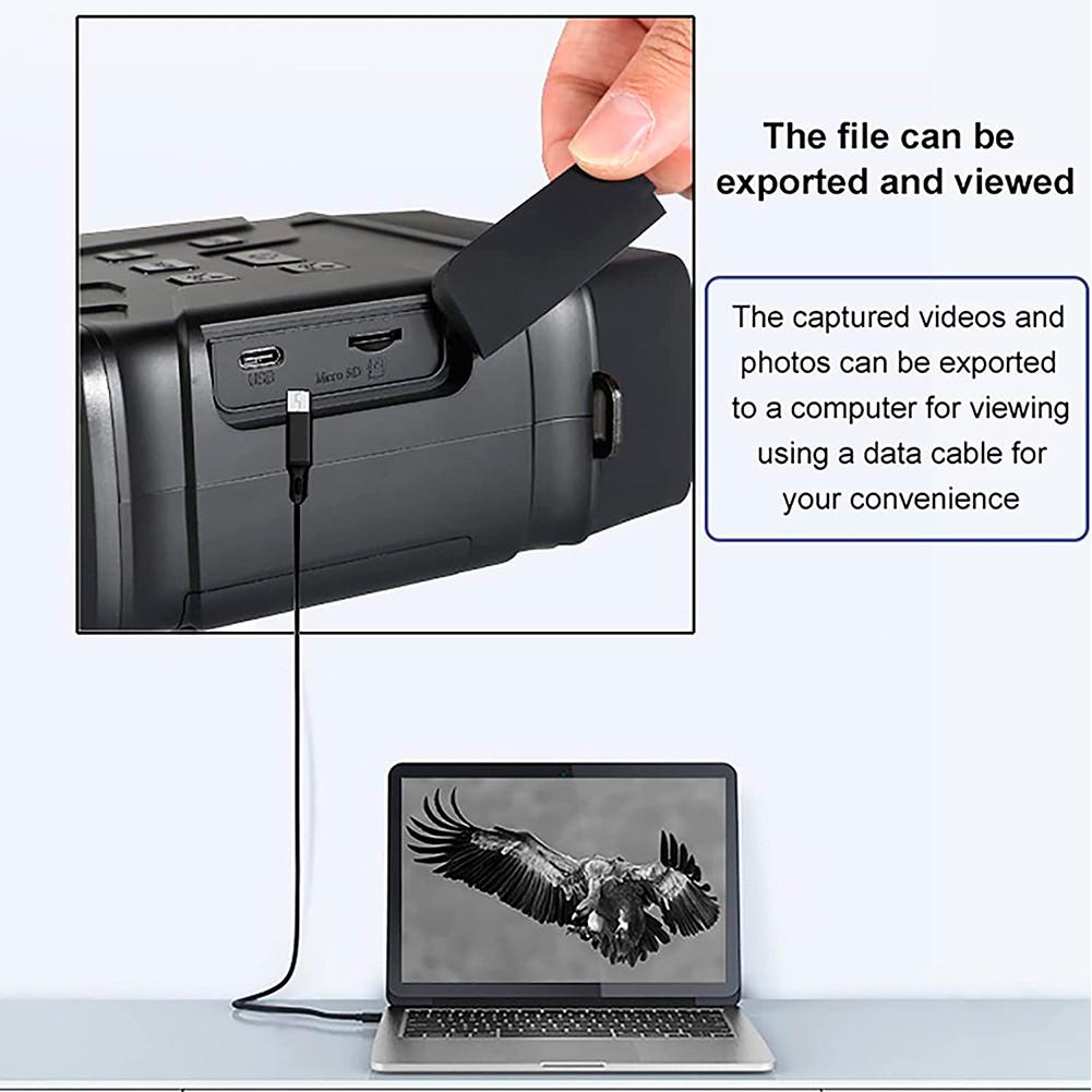 Binóculo com câmera Full HD, visão noturna e zoom digital 5X