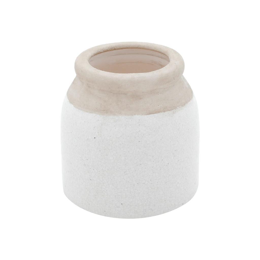 Vaso decorativo porcelana marfim 10x10cm