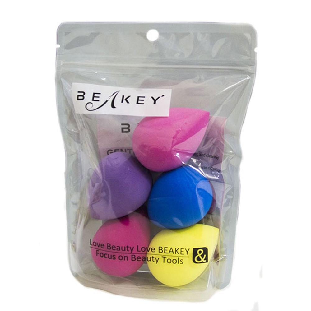 Conjunto Beakey com 5 esponjas coloridas para aplicação de maquiagem