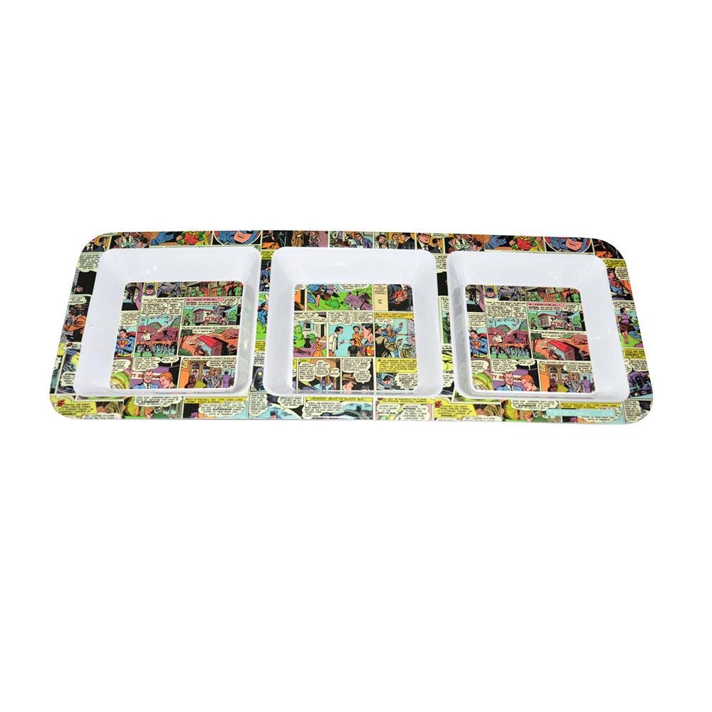 Petisqueira Melamine Retangular DC Comics Colorida