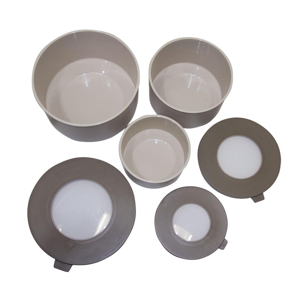 Conjunto de 3 Potes Hoop 8,3 x 19,6 x 11 cm / 500ml, 1L, 2L - Coza