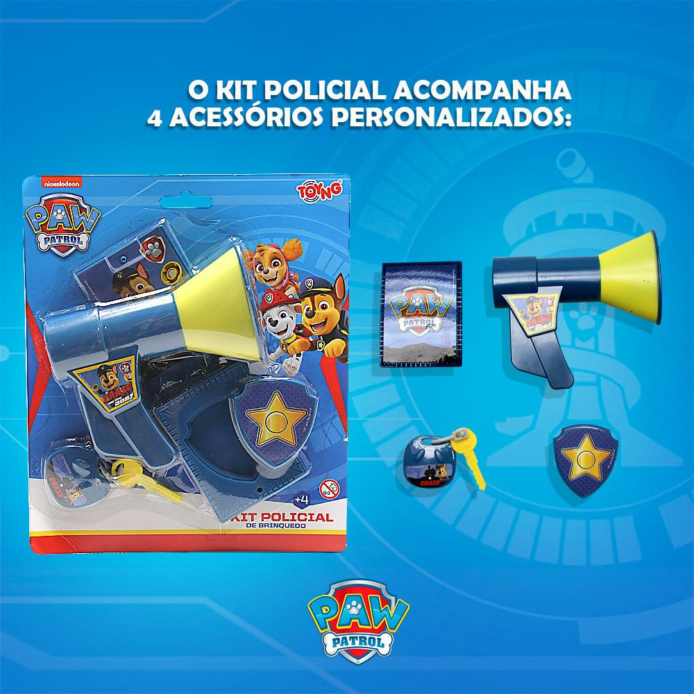 Brinquedo Kit Patrulha Canina Policial Com Distintivo, Chave E Alto Falante Toyng